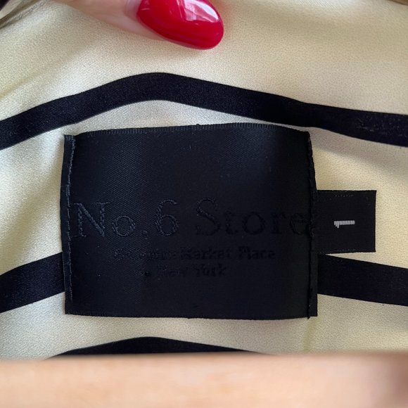 No. 6 Store Black and White Stripe Silk Shirt Dress XS S - Picture 2 of 5